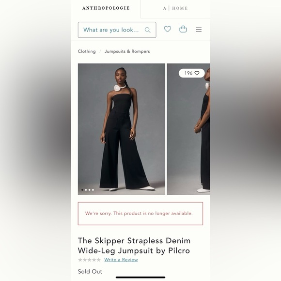 Anthropologie Pilcro The Skipper Strapless Denim Wide Leg Jumpsuit Size 4 - Picture 14 of 14